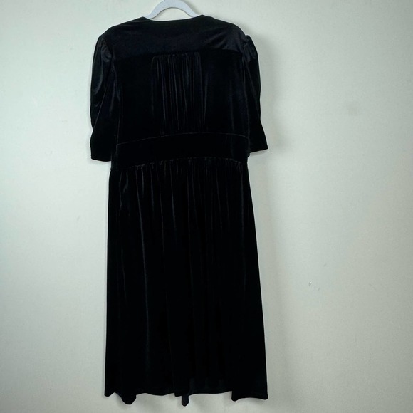 Lauren Ralph Lauren Black Velvet Puff-Sleeve Dress NWT Size 1X - Picture 4 of 7